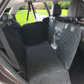 Car interior with a gray quilted bench seat cover