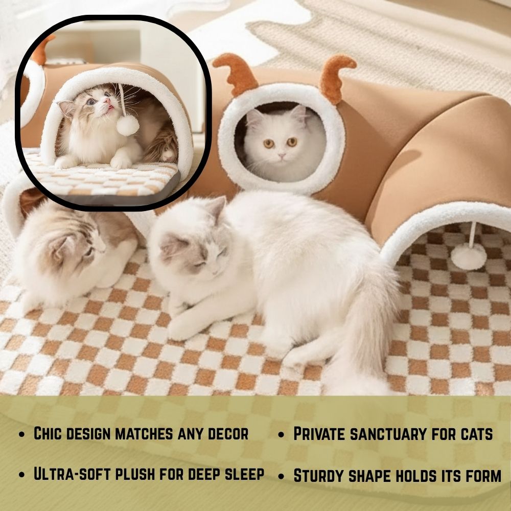 Modern Cat Hideaway Cave – Plush Indoor Pet Shelter