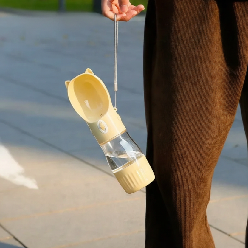 2-in-1 Dog Travel Water Bottle & Food Container – Leakproof
