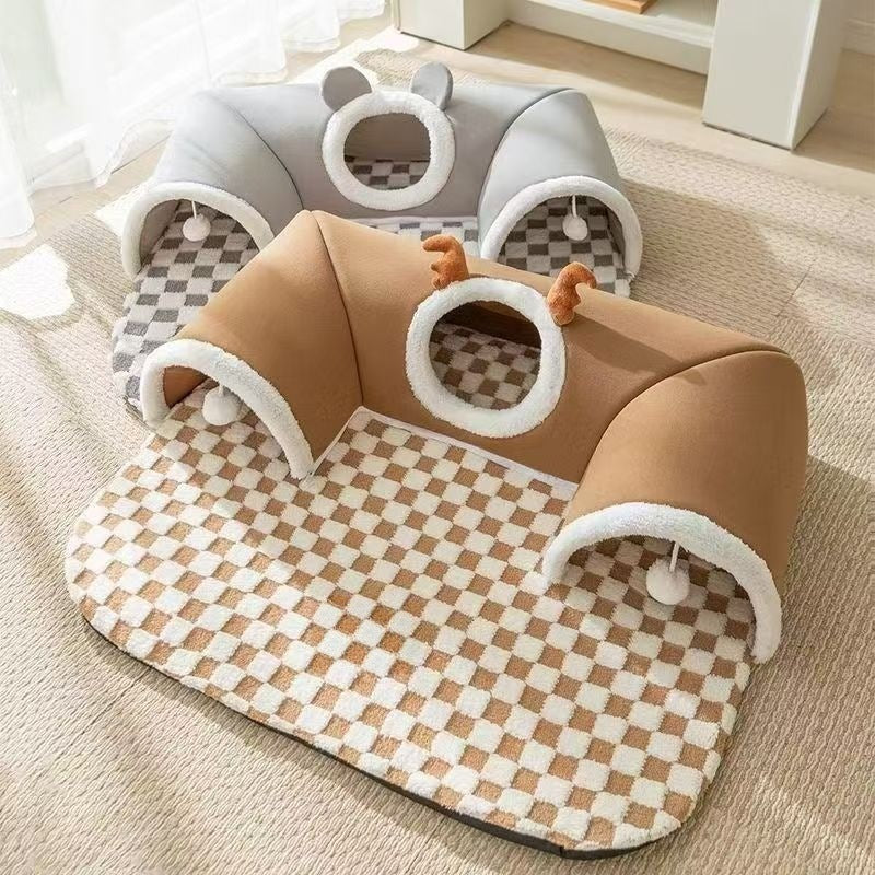 Modern Cat Hideaway Cave – Plush Indoor Pet Shelter